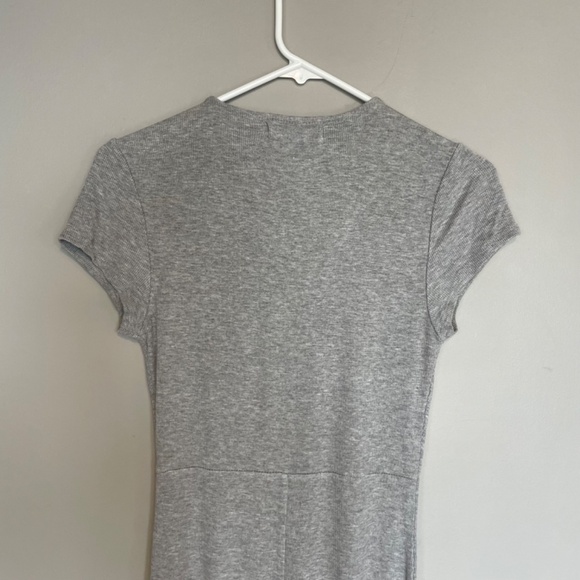 Grey O-Ring Zipper Midi Dress Medium - Picture 9 of 10